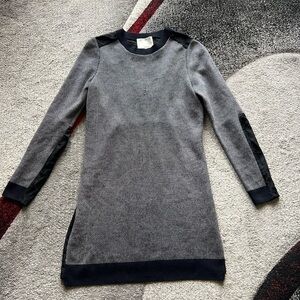 3.1 Phillip Lim Navy Wool Cinched Waist Sweater Mini Dress